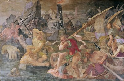 Die Rache des Nauplius (Detail) von Giovanni Battista Rosso Fiorentino